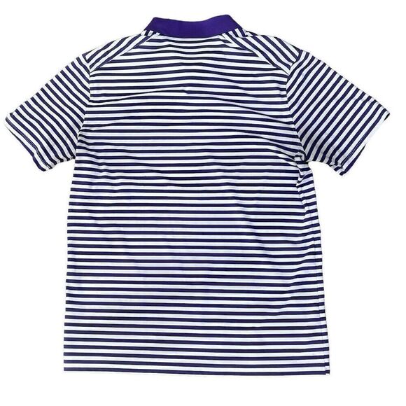 Nike‎ TCU Horned Frogs Striped Polo Shirt Purple/White Men's Large Short Sleeve - Picture 2 of 4